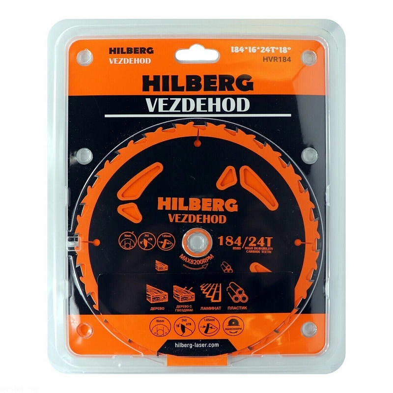 Пильный диск Hilberg Vezdehod Reverse 184 мм (16/24T) 