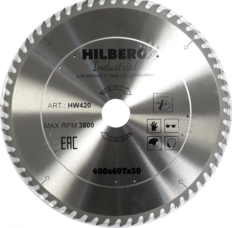 Пильный диск Hilberg Industrial Дерево 400 мм (60T)
