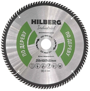 Пильный диск Hilberg Industrial Дерево 255 мм (30/100T)