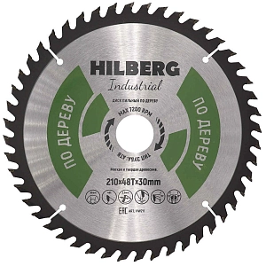 Пильный диск Hilberg Industrial Дерево 210 мм (30/48T)