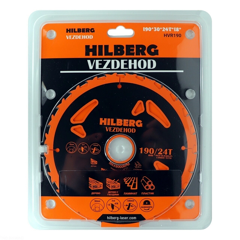 Пильный диск Hilberg Vezdehod Reversed 190 мм (30/24T) 